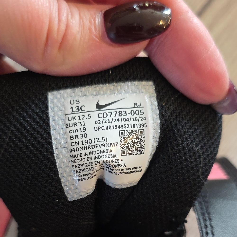 Nike Kids' Black and Pink High-Top Sneakers - Picture 2 of 8